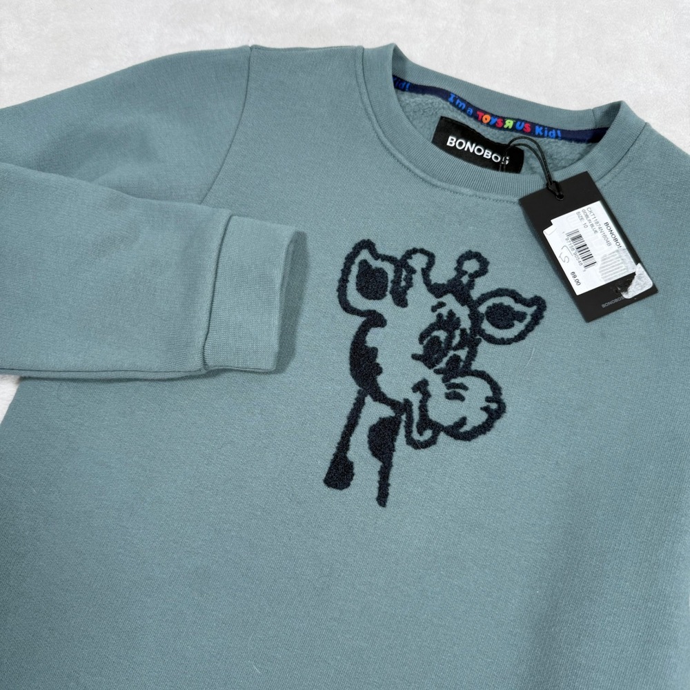 BONOBOS‎ Kids Giraffe Graphic Sweatshirt Light Blue Size 10